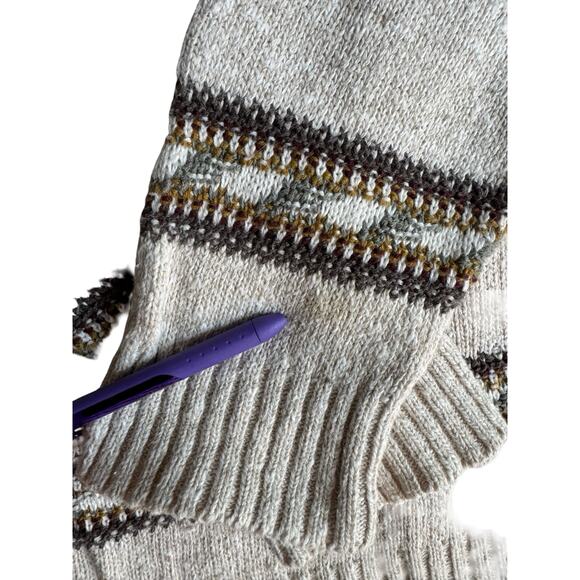 Chaps Ralph Lauren Men’s L Vintage Knit Sweater USA 100% Cotton Fair Isle - Picture 4 of 9